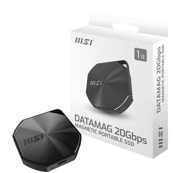 MSI DATAMAG 20Gbps 1TB Taşınabilir Harici SSD - USB 3.2 Gen 2x2, USB Type-C, 1600MB/s Okuma, 1500MB/s Yazma