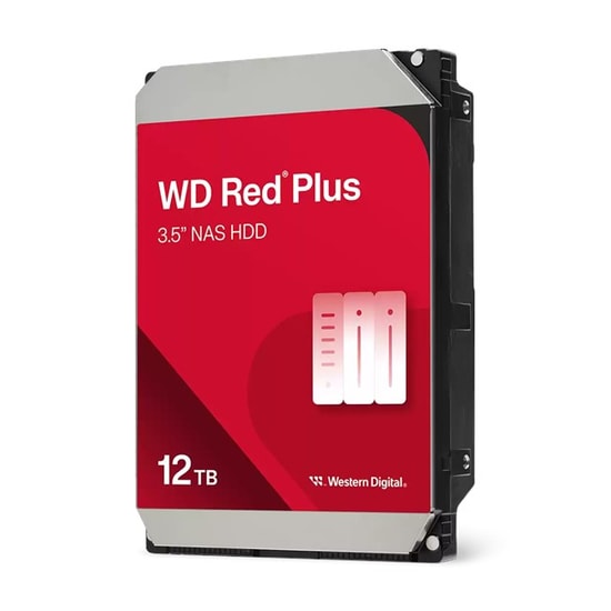WD Red Plus 12TB WD120EFGX 3.5 İnç SATA NAS Hard Disk - 7200 RPM, SATA3, 512 MB Önbellek, 260 MB/s Sıralı Okuma
