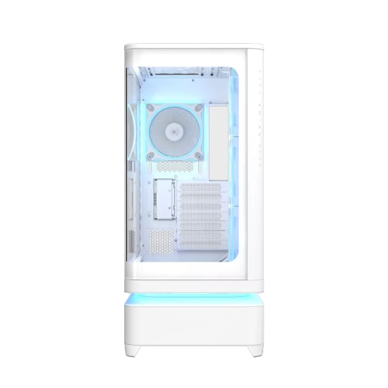 Asus PRIME AP304 TG ARGB Beyaz ATX Bilgisayar Kasası - Temperli Cam, USB 3.2 Gen2, 4x120mm ARGB Fan, 420mm GPU Desteği