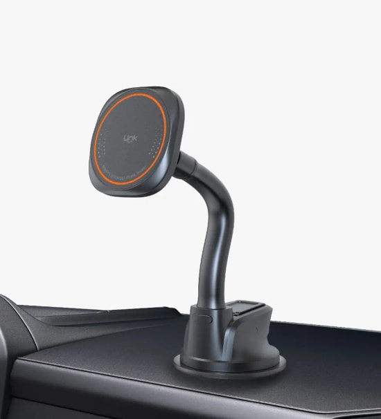 Linktech H895 Premium Vantuzlu Ön Cam Evrensel Telefon Tutacağı - Güçlü N45 Mıknatıs, 360 Dönebilir, 400g Dayanıklı