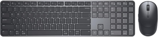 Dell Pro 7 Slim KM726 Siyah Kablosuz Q İngilizce Klavye ve Mouse Seti (580-BDLK) - 2.4Ghz + BT LE 6.0, 6000 DPI, AAA Pil