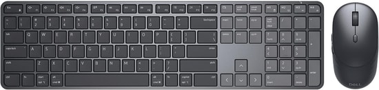 Dell Pro 7 Slim KM726 Siyah Kablosuz Q İngilizce Klavye ve Mouse Seti (580-BDLK) - 2.4Ghz + BT LE 6.0, 6000 DPI, AAA Pil