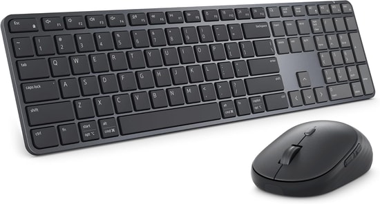 Dell Pro 7 Slim KM726 Siyah Kablosuz Q İngilizce Klavye ve Mouse Seti (580-BDLK) - 2.4Ghz + BT LE 6.0, 6000 DPI, AAA Pil