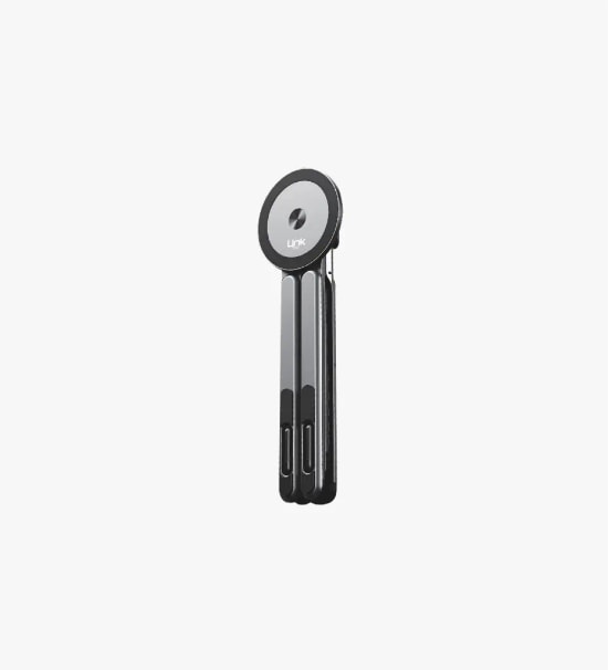 Linktech H726 Katlanabilir Çok Fonksiyonlu Gri Manyetik Telefon Standı - N52 Mıknatıs, Alüminyum Gövde, Taşıma Çantası