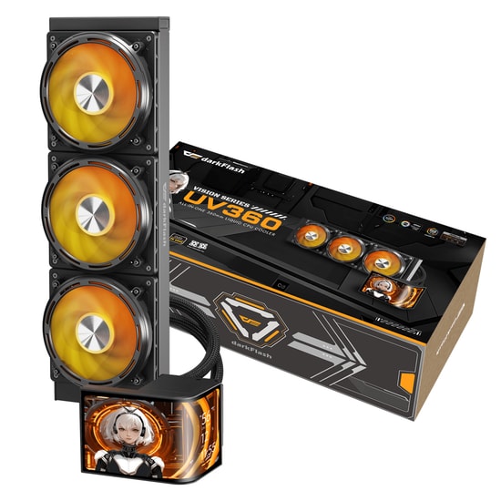 DarkFlash UV360 ARGB LCD Curved 360mm Siyah Sıvı Soğutma - 1851/AM5 Uyumlu İşlemci Sıvı Soğutucu