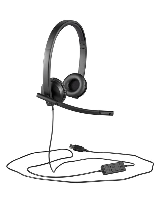 Logitech H570e USB Stereo Siyah Kablolu Kulaklık (981-000575) - Mikrofonlu, Kafa Bantlı, Çağrı Merkezi