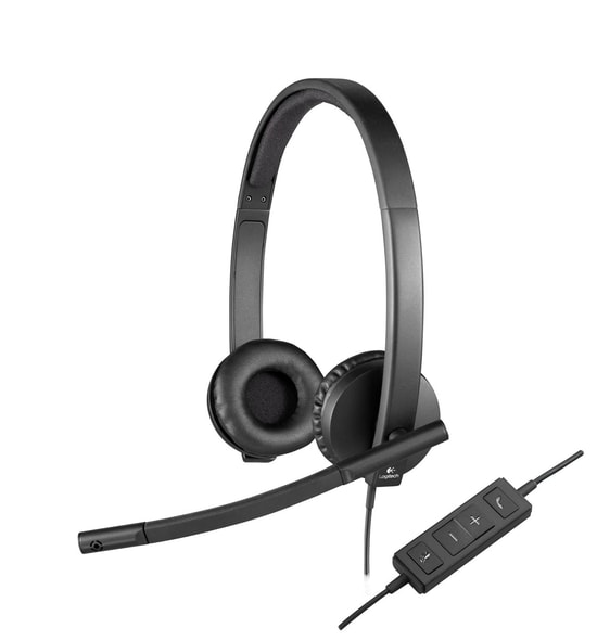 Logitech H570e USB Stereo Siyah Kablolu Kulaklık (981-000575) - Mikrofonlu, Kafa Bantlı, Çağrı Merkezi