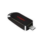 SanDisk SDCZB-128G-G46 128GB USB-C Flash Drive Bellek - USB 3.2 Gen 1, 250MB/s Okuma, Siyah, Klipsli Mini Gövde