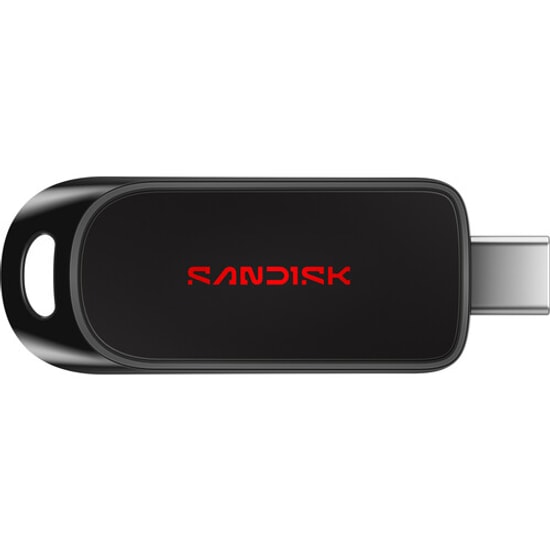 SanDisk SDCZB-128G-G46 128GB USB-C Flash Drive Bellek - USB 3.2 Gen 1, 250MB/s Okuma, Siyah, Klipsli Mini Gövde