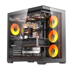 DarkFlash C280-850W Siyah 80+ Bronze Mid Tower Bilgisayar Kasası - 7 Fan, Gen 5 ARGB, E-ATX/ATX/Micro-ATX/Mini-ITX