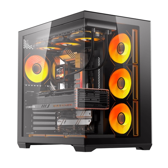 DarkFlash C280-850W Siyah 80+ Bronze Mid Tower Bilgisayar Kasası - 7 Fan, Gen 5 ARGB, E-ATX/ATX/Micro-ATX/Mini-ITX