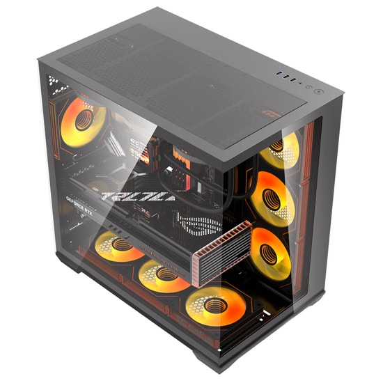 DarkFlash C280-850W Siyah 80+ Bronze Mid Tower Bilgisayar Kasası - 7 Fan, Gen 5 ARGB, E-ATX/ATX/Micro-ATX/Mini-ITX