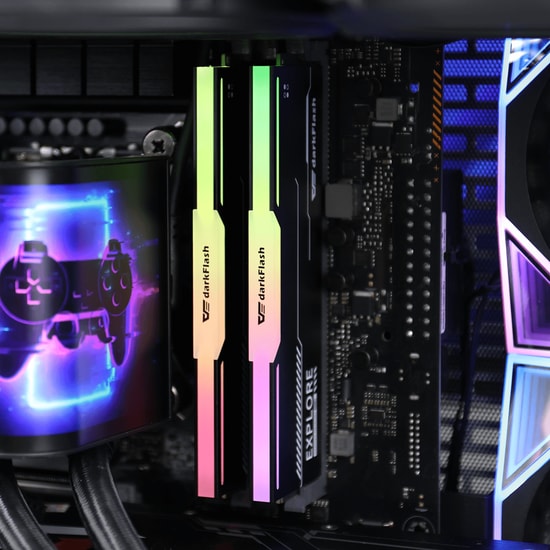 DarkFlash 16GB 3600MHz RGB DDR4 UDIMM RAM - 288 Pin DIMM, Soğutuculu, SPD 1.2V, 24 Ay Garanti