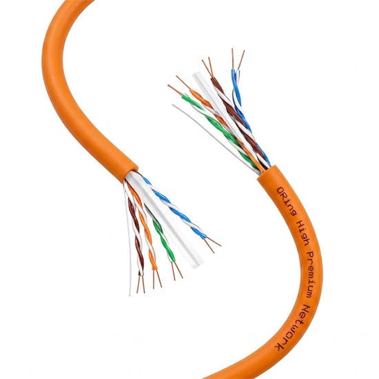Uptech UPT-U0605OR Turuncu CAT6 Network Kablosu - 500 Metre, 23AWG, 250MHz, U/UTP, %100 Bakır, Halojen Free