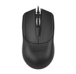 A4Tech OP-750S Kablolu Sessiz Siyah Mouse - USB Bağlantı, Optik Sensör, 1200 DPI, 3 Tuş, Orta Boy, Genel Kullanım