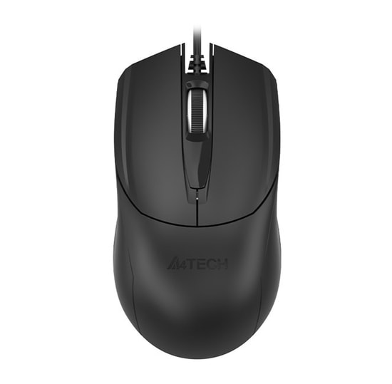 A4Tech OP-750S Kablolu Sessiz Siyah Mouse - USB Bağlantı, Optik Sensör, 1200 DPI, 3 Tuş, Orta Boy, Genel Kullanım