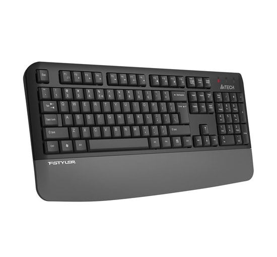 A4Tech Klavye (FGK20) Siyah Kablosuz Bilek Destekli - Multimedya, Türkçe Q Düzen, USB Alıcı, Tam Boy, 10-15 m