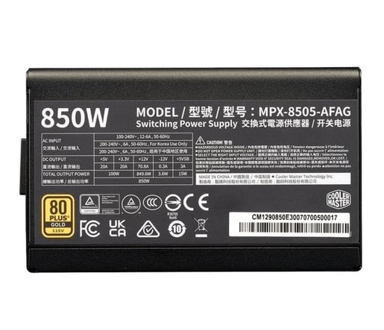 Cooler Master Elite Gold MPX-8505-AFAG-BEU 850W Full Modüler Güç Kaynağı - ATX 3.1, PCIe 5.0, 80+ Gold, 120mm Fan