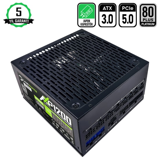 Gamepower AXP-1200-80-PLATINUM 1200W 80+ Platinum Tam Modüler Güç Kaynağı - ATX 3.1, PCIe 5.1, 140mm Fan