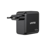 Unitek REXO P1132ABK01-EU 140W 4 Portlu Akıllı Ekranlı GaN Şarj Cihazı - Şarj Adaptörü, CE Sertifikalı