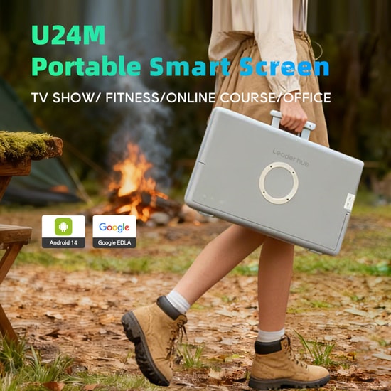 Leaderhub U24M 24,5" 8GB+128GB Dokunmatik Android Monitör - Full HD, Wi-Fi 6, Bluetooth 5.2, Dahili Batarya