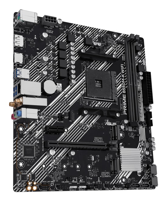 ASUS PRIME B550M-K WIFI AMD Anakart - AM4, DDR4, 2 M.2, Wi-Fi 6, Gigabit LAN, 64 GB, HDMI, DisplayPort, micro ATX