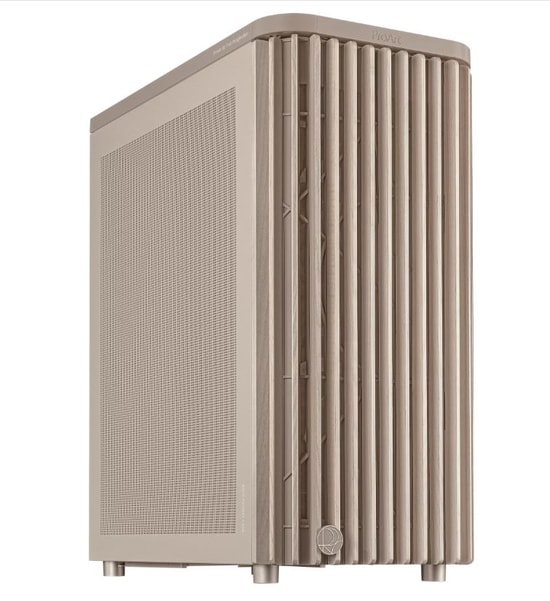 ASUS ProArt PA401 Wood Mesh Bej Renk ATX Kasa - Ahşap Detaylı, Mesh Panel, 2x160mm Fan, 2x USB 3.2, Type-C