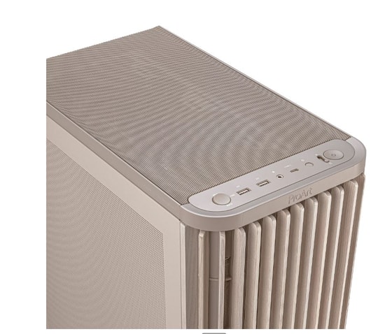 ASUS ProArt PA401 Wood Mesh Bej Renk ATX Kasa - Ahşap Detaylı, Mesh Panel, 2x160mm Fan, 2x USB 3.2, Type-C