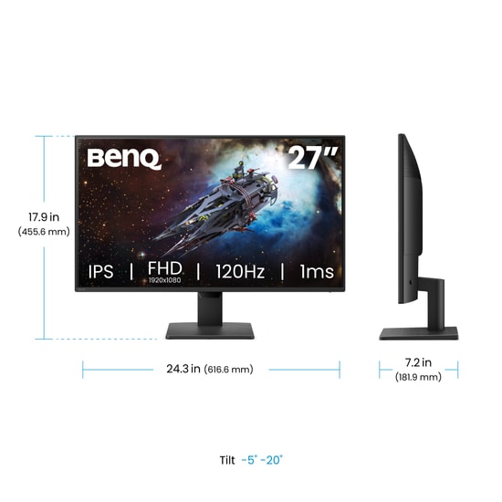 BenQ GW2790P 27" IPS 120Hz Monitör - Full HD 1920x1080, 1ms MPRT, Göz Koruma, HDMI, DisplayPort