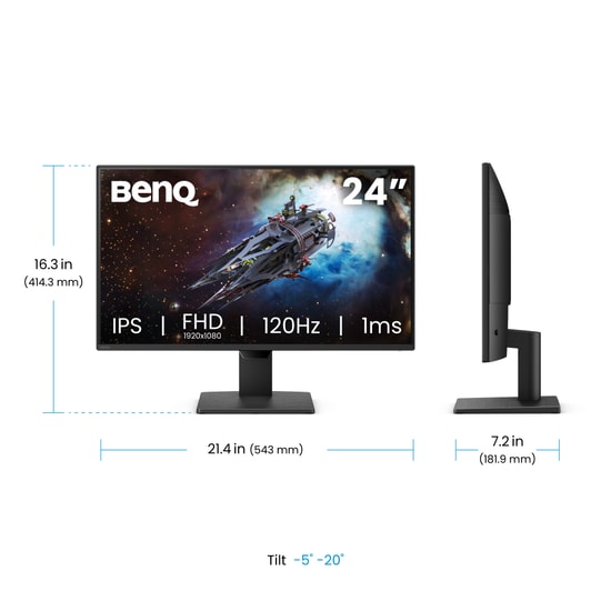 BenQ GW2490P 23.8" IPS Full HD 120Hz Göz Koruma Monitör - 1920x1080, 1ms MPRT, HDMI, DisplayPort, VESA Uyumlu