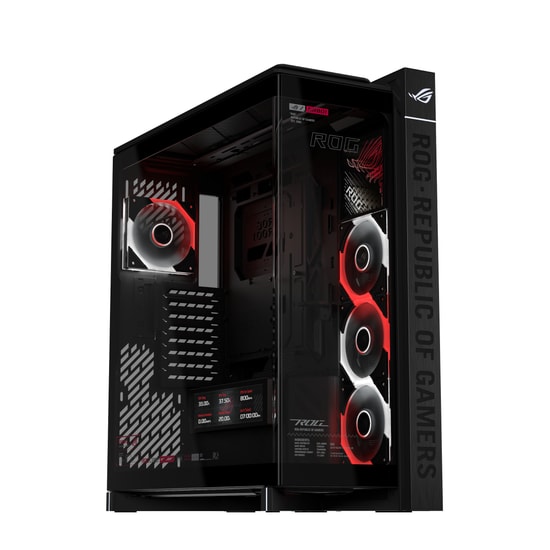 Asus ROG CRONOX GR801 CURVE TG ARGB BLACK Bilgisayar Kasası - 9,2" LCD, 1920x462 Piksel, 3x120mm Fan, 4x USB-A
