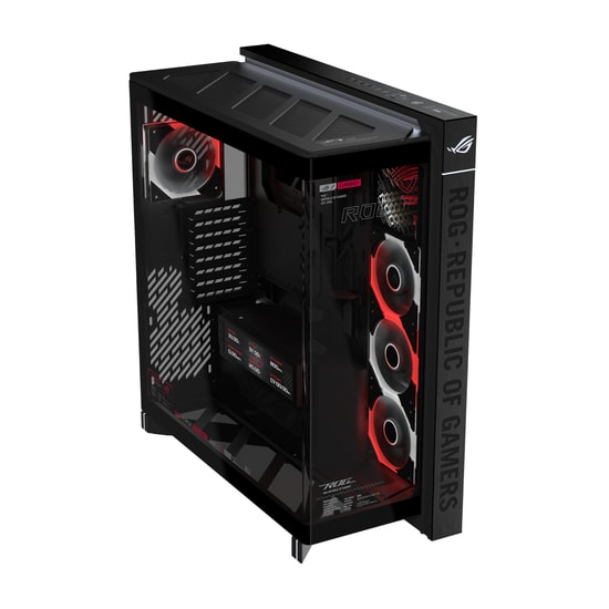 Asus ROG CRONOX GR801 CURVE TG ARGB BLACK Bilgisayar Kasası - 9,2" LCD, 1920x462 Piksel, 3x120mm Fan, 4x USB-A