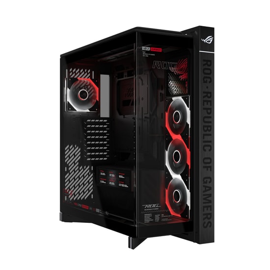 Asus ROG CRONOX GR801 CURVE TG ARGB BLACK Bilgisayar Kasası - 9,2" LCD, 1920x462 Piksel, 3x120mm Fan, 4x USB-A