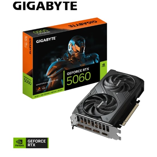 Gigabyte RTX 5060 WINDFORCE MAX OC V2 Ekran Kartı (GV-N5060WF2MAXOCV2-8GD) - 8GB GDDR7, 128 Bit, 1 HDMI, 3 DP
