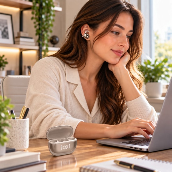 Nettech NT-BTH37 Krem Kulakiçi Bluetooth Kulaklık - Mikrofonlu, Gürültü Önleme, Bluetooth 5.0, 24 Ay Garanti