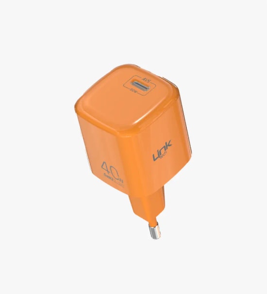 Linktech G863 Safe 40W GaN AVS Turuncu Hızlı Şarj Adaptörü - Type C, PD 3.0, PPS, QC 4.0, Akım Koruma