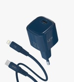 Linktech G824 Safe Type-C–Lightning Kablolu Lacivert 30W GaN Hızlı Şarj Adaptörü - PD 3.0, PPS, QC 4.0, Akım Koruma