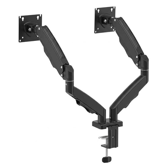 Titanpro FL02 FMK-8710 17-32 İnç Çift Kollu Amortisörlü Siyah Monitör Standı - Alüminyum, 2-9 Kg, VESA, 75x75/100x100 mm