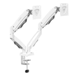 TITANPRO FL02-W FMK-8715 Beyaz Çift Kollu Amortisörlü Monitör Standı - 17-32 İnç, 2-9 kg, VESA 75x75/100x100 mm