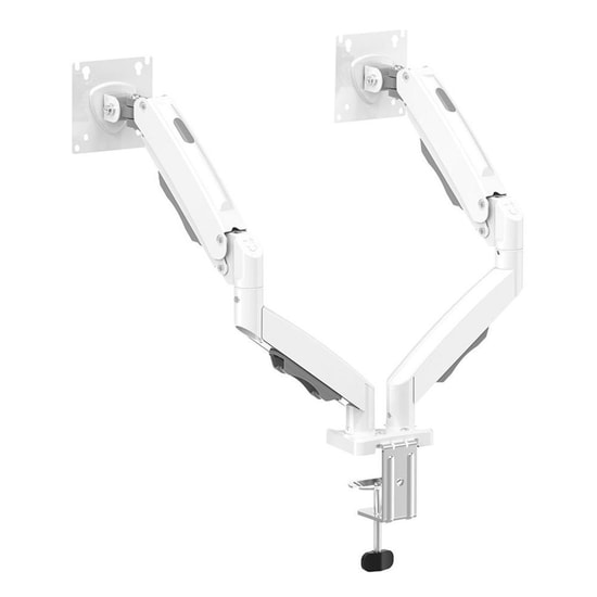 TITANPRO FL02-W FMK-8715 Beyaz Çift Kollu Amortisörlü Monitör Standı - 17-32 İnç, 2-9 kg, VESA 75x75/100x100 mm