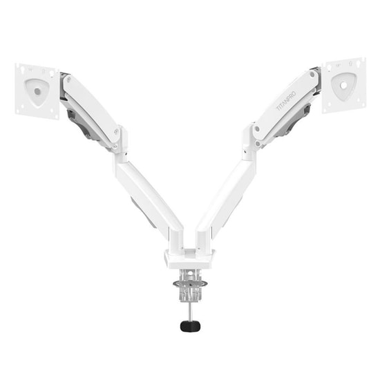 TITANPRO FL02-W FMK-8715 Beyaz Çift Kollu Amortisörlü Monitör Standı - 17-32 İnç, 2-9 kg, VESA 75x75/100x100 mm
