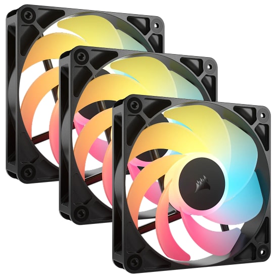Corsair RS120-R ARGB Reverse Siyah 3'lü Kasa Fanı (CO-9050196-WW) - 120mm PWM Ters, 2100 RPM, 65.82 CFM, 34.6 dB