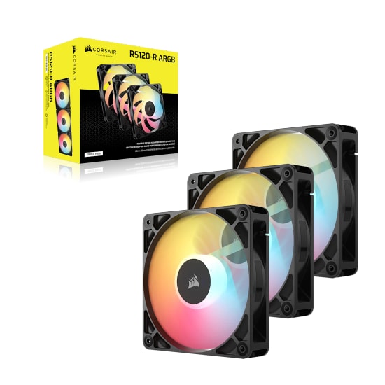Corsair RS120-R ARGB Reverse Siyah 3'lü Kasa Fanı (CO-9050196-WW) - 120mm PWM Ters, 2100 RPM, 65.82 CFM, 34.6 dB
