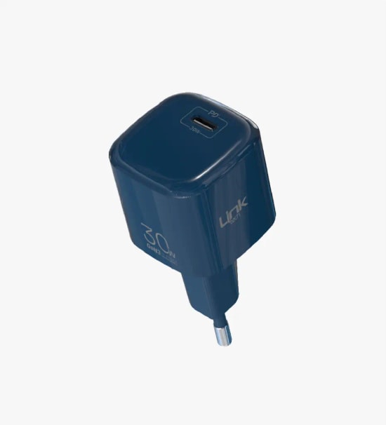 Linktech G822 Safe 30W Tip-C Lacivert Hızlı Şarj Adaptörü - PD 3.0, PPS, QC 4.0, GaN Tech 3, Akım Koruma