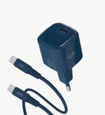 Linktech G823 Safe Type-C Kablolu 30W GaN Lacivert Hızlı Şarj Adaptörü - GaN Tech 3, PD 3.0, PPS, QC 4.0, Akım Koruma