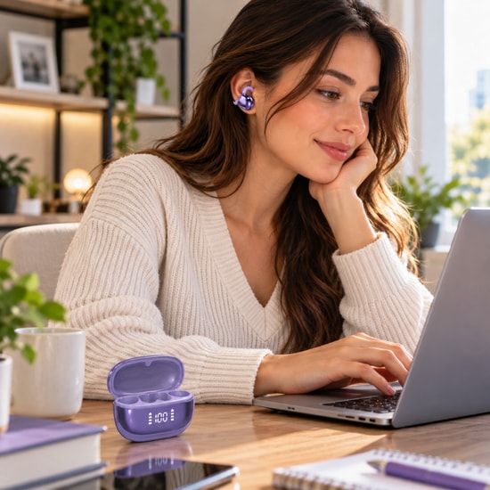 Nettech NT-BTH37 Mor Kulakiçi Bluetooth Kulaklık - Mor, Mikrofonlu, Gürültü Önleme, Bluetooth 5.0, 24 Ay Garanti