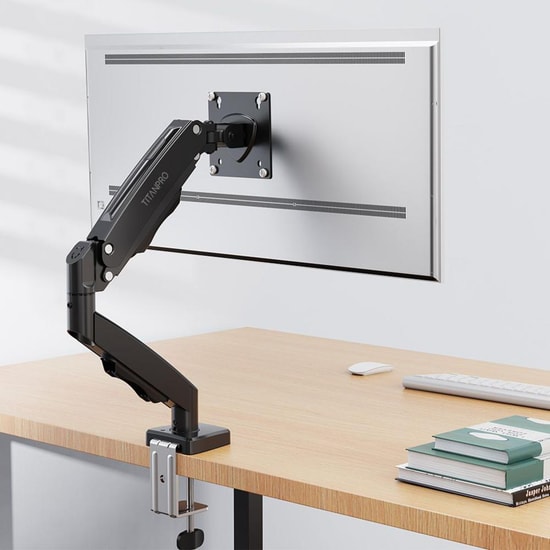 Titanpro FL01 FMK-8700 17-32 İnç Amortisörlü Siyah Tekli Monitör Standı - 9 kg, VESA 75x75/100x100, Hareketli
