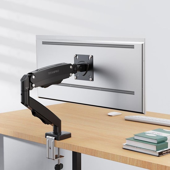 Titanpro FL01 FMK-8700 17-32 İnç Amortisörlü Siyah Tekli Monitör Standı - 9 kg, VESA 75x75/100x100, Hareketli