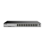 D-Link DGS-F1024P 24 Port Gigabit PoE Switch - 2x1GB SFP Uplink, 250W PoE, Yönetilemez, Masaüstü Metal Kasa