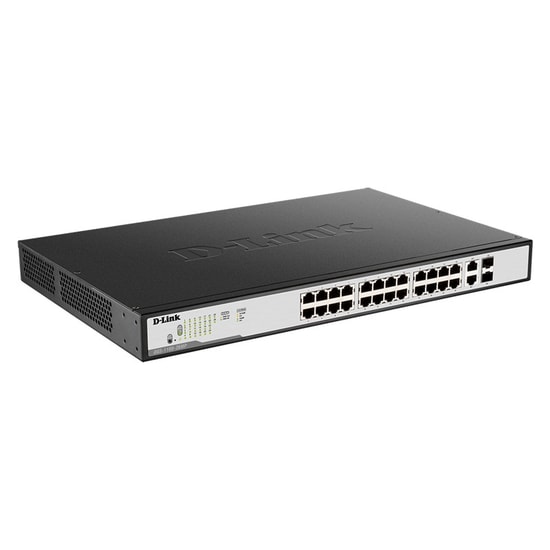 D-Link DL-DGS-1100-26MPV2 24 Port Gigabit PoE Switch - Yönetilebilir, 370W PoE, 2x Gigabit RJ45/SFP Combo, Layer2